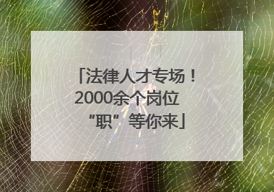 法律人才专场！2000余个岗位“职”等你来