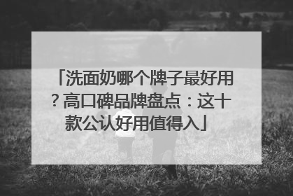 洗面奶哪个牌子最好用？高口碑品牌盘点：这十款公认好用值得入