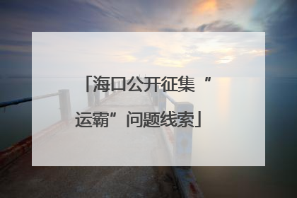 海口公开征集“运霸”问题线索