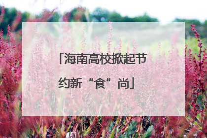 海南高校掀起节约新“食”尚