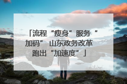 流程“瘦身”服务“加码” 山东政务改革跑出“加速度”