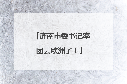 济南市委书记率团去欧洲了！