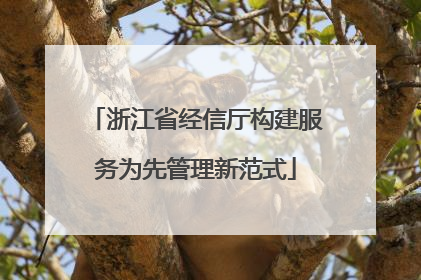 浙江省经信厅构建服务为先管理新范式