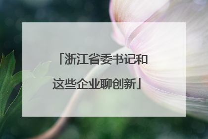 浙江省委书记和这些企业聊创新