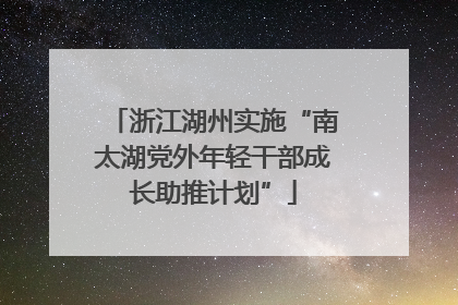 浙江湖州实施“南太湖党外年轻干部成长助推计划”