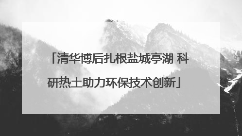 清华博后扎根盐城亭湖 科研热土助力环保技术创新