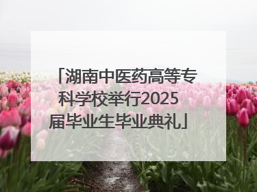 湖南中医药高等专科学校举行2025届毕业生毕业典礼