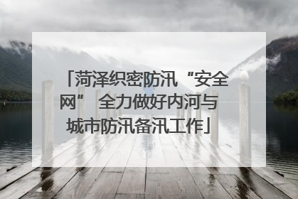 菏泽织密防汛“安全网” 全力做好内河与城市防汛备汛工作