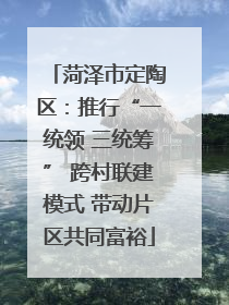 菏泽市定陶区：推行“一统领 三统筹” 跨村联建模式 带动片区共同富裕