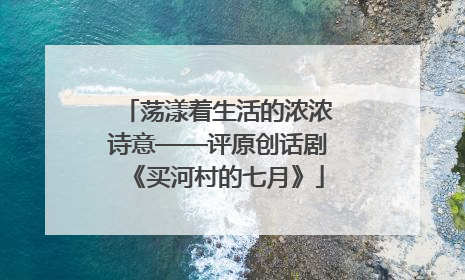 荡漾着生活的浓浓诗意——评原创话剧《买河村的七月》