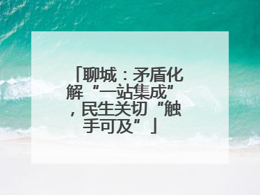 聊城：矛盾化解“一站集成”，民生关切“触手可及”