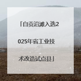 自贡沿滩入选2025年省工业技术改造试点县