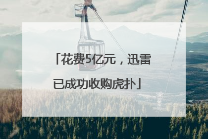 花费5亿元，迅雷已成功收购虎扑