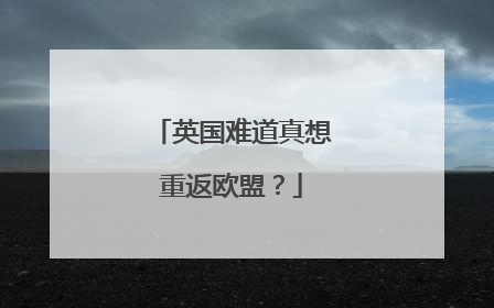 英国难道真想重返欧盟？