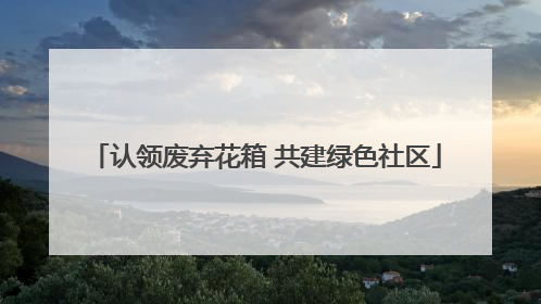 认领废弃花箱 共建绿色社区