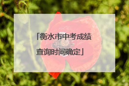 衡水市中考成绩查询时间确定