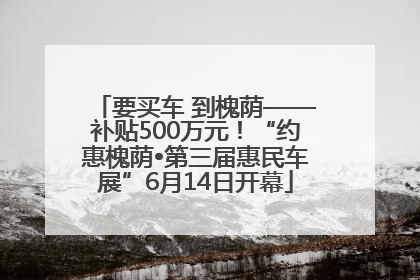 要买车 到槐荫——补贴500万元！“约惠槐荫•第三届惠民车展”6月14日开幕