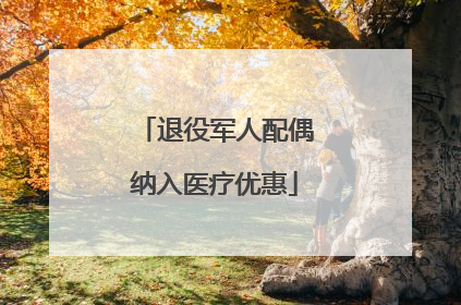 退役军人配偶纳入医疗优惠