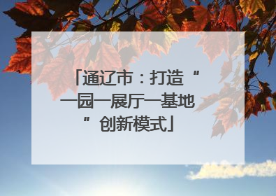 通辽市：打造“一园一展厅一基地”创新模式