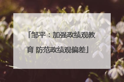 邹平：加强政绩观教育 防范政绩观偏差