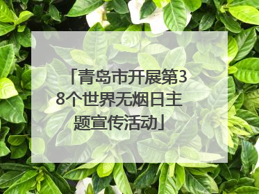 青岛市开展第38个世界无烟日主题宣传活动