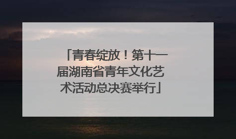 青春绽放！第十一届湖南省青年文化艺术活动总决赛举行