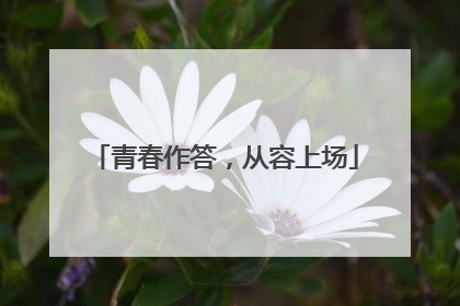 青春作答，从容上场