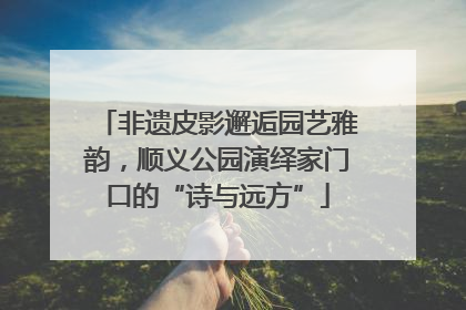 非遗皮影邂逅园艺雅韵，顺义公园演绎家门口的“诗与远方”