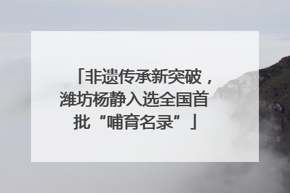 非遗传承新突破，潍坊杨静入选全国首批“哺育名录”