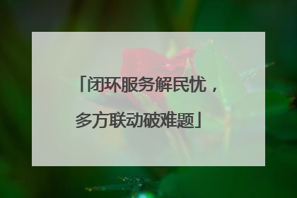 闭环服务解民忧，多方联动破难题