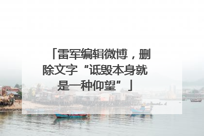 雷军编辑微博，删除文字“诋毁本身就是一种仰望”