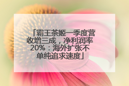 霸王茶姬一季度营收增三成，净利润率20%：海外扩张不单纯追求速度