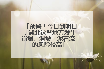 预警！今日到明日，湖北这些地方发生崩塌、滑坡、泥石流的风险较高
