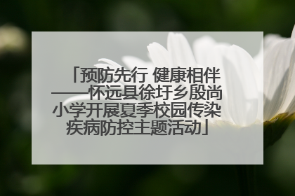 预防先行 健康相伴——怀远县徐圩乡殷尚小学开展夏季校园传染疾病防控主题活动