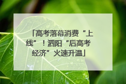 高考落幕消费“上线”！泗阳“后高考经济”火速升温