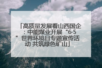 高质量发展看山西国企：中能煤业开展“6·5”世界环境日专题宣传活动 共筑绿色矿山