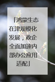 鸿蒙生态在津规模化发展，政企全面加速内部办公应用适配