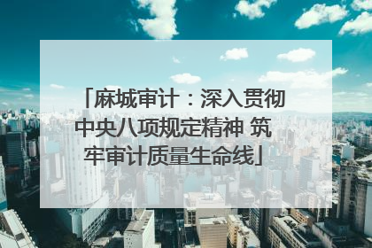 麻城审计：深入贯彻中央八项规定精神 筑牢审计质量生命线