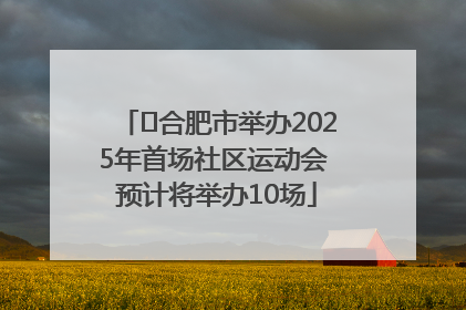 ﻿合肥市举办2025年首场社区运动会 预计将举办10场