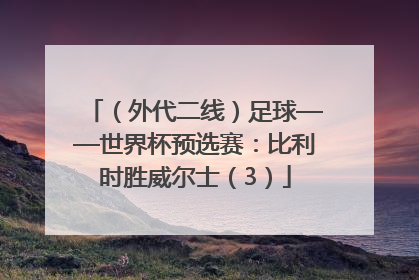 （外代二线）足球——世界杯预选赛：比利时胜威尔士（3）