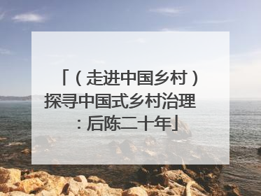 （走进中国乡村）探寻中国式乡村治理：后陈二十年