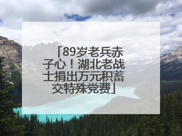 89岁老兵赤子心！湖北老战士捐出万元积蓄交特殊党费