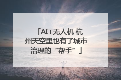 AI+无人机 杭州天空里也有了城市治理的“帮手”